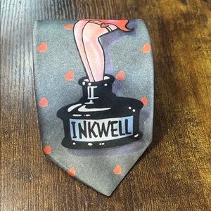 Vintage Betty Boop Ralph Marlin Novelty Tie Inkwell Hearts Made in USA 1990s